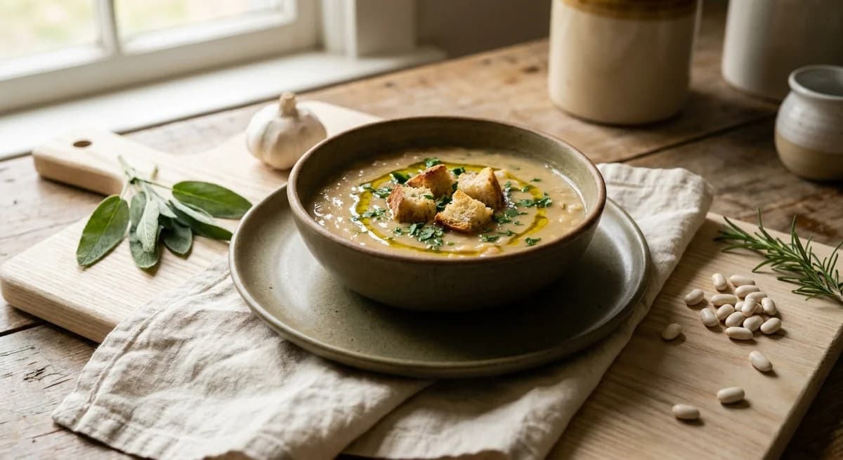 Rustic Tuscan White Bean Soup Recipe