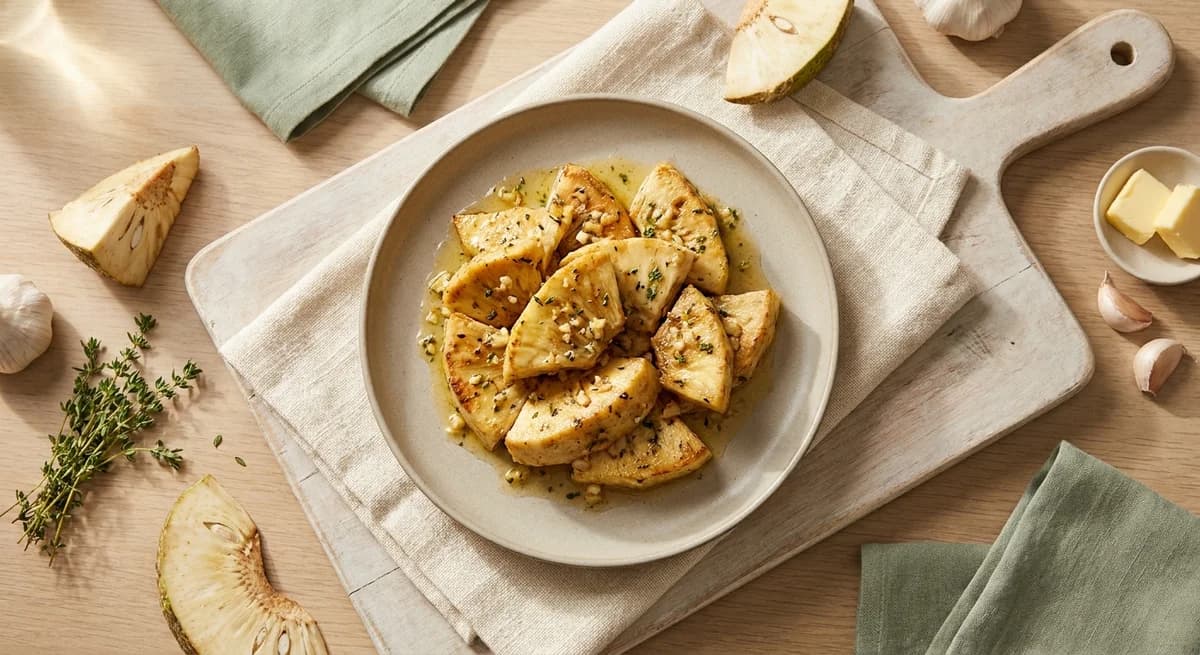Savory Garlic Breadfruit in Butter Sauce Recipe
