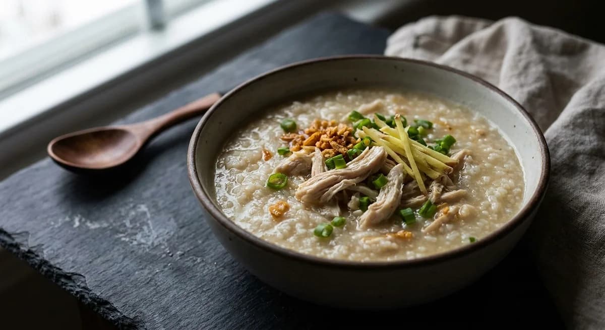 Savory Ginger Garlic Chicken Congee Recipe