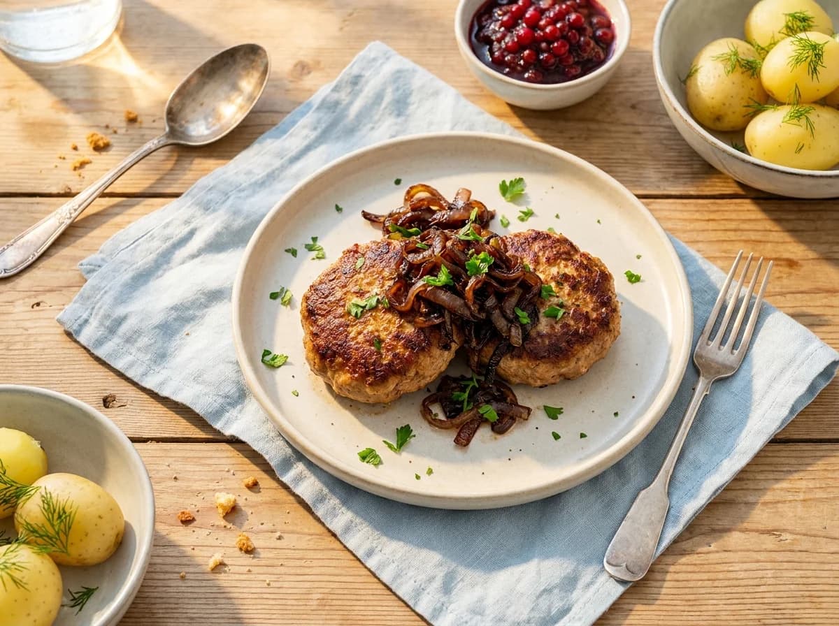 Savory Homestyle Karbonader (Lean Beef Patties) with Caramelized Onions Recipe