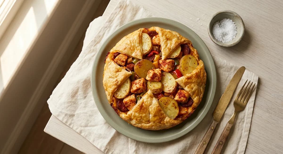 Savory Spanish Chicken and Potato Pie