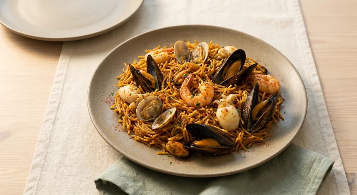 Smoky Catalan Seafood Fideuà Recipe