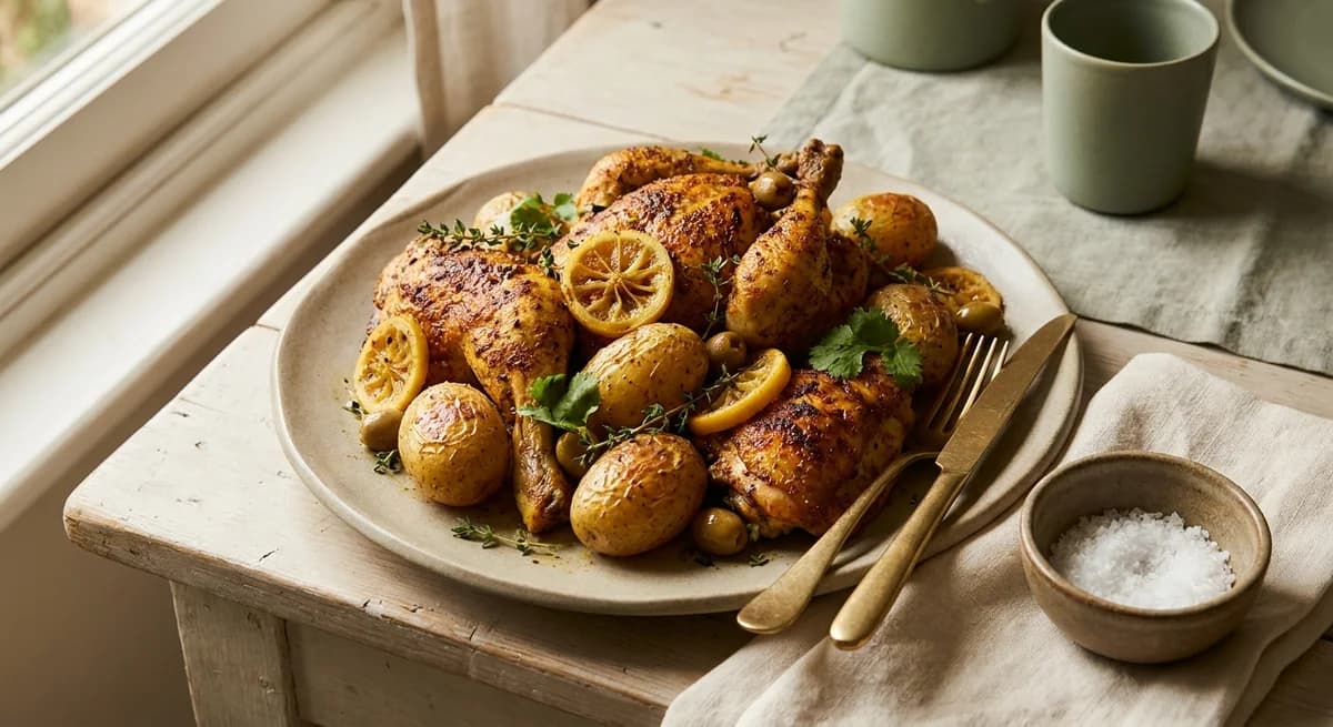 Spiced Algerian Roast Chicken with Potatoes