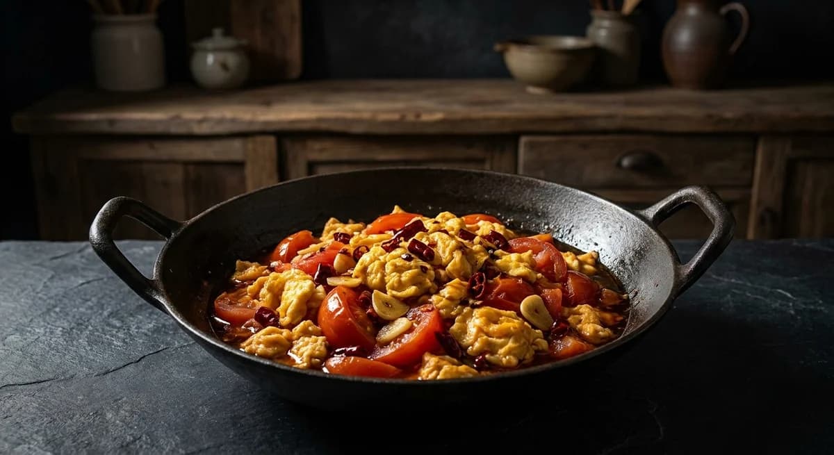 Spicy Garlic Chinese Tomato Egg Stir Fry Recipe