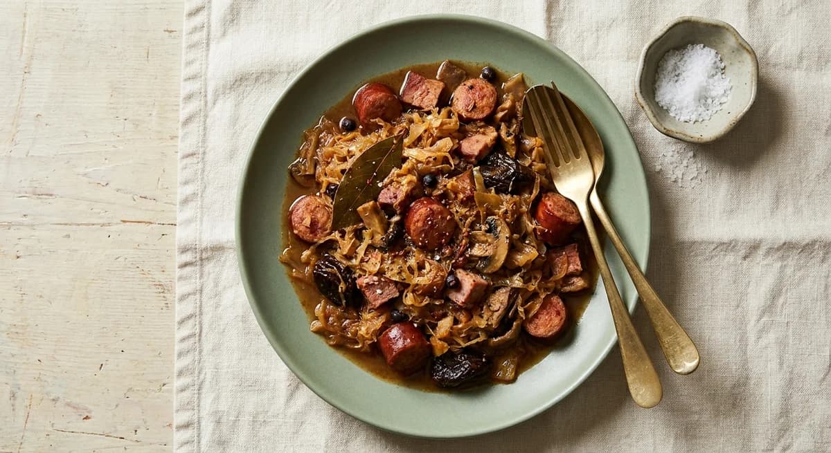 Spicy Smoky Polish Hunters Stew Bigos Recipe
