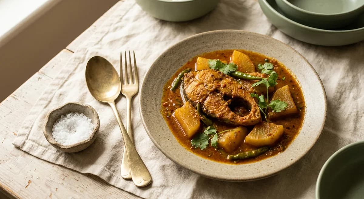 Traditional Bangladeshi Fish Curry with Daikon Recipe