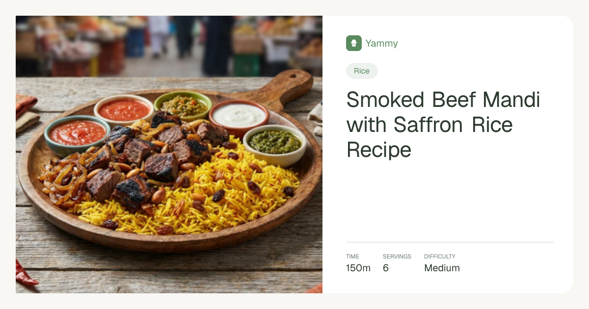 Smoked Beef Mandi with Saffron Rice Recipe | Yammy