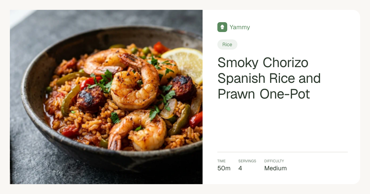 Smoky Chorizo Spanish Rice and Prawn One-Pot Recipe | Yammy
