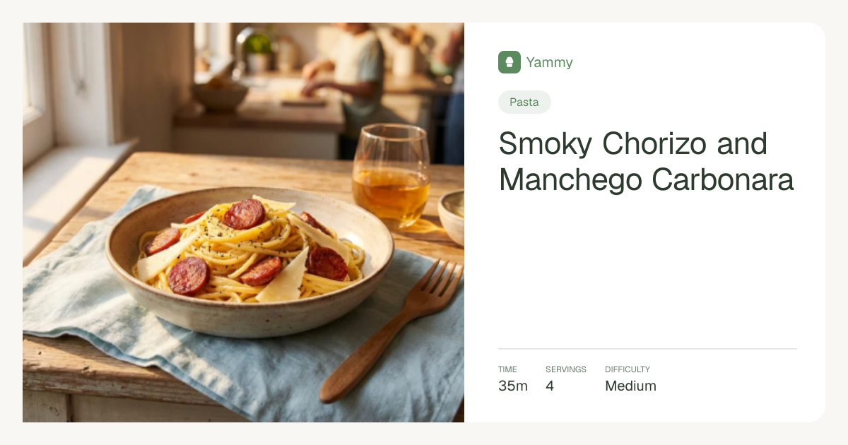 Smoky Chorizo and Manchego Carbonara | Yammy
